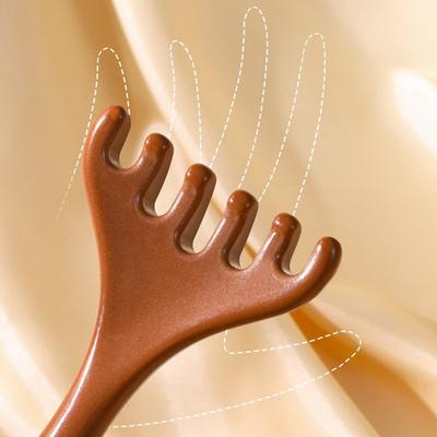 Body Meridian Massage Comb Deer Antlers Wide Tooth Acupuncture Help Blood Circulation Anti-Static Smooth Hair