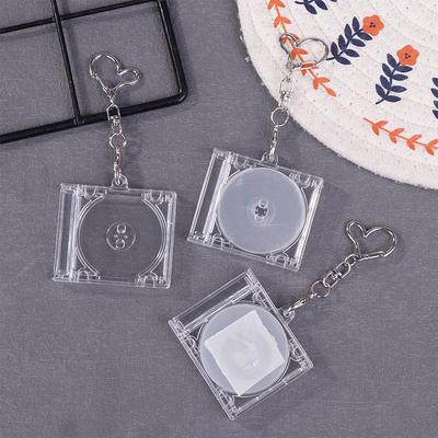 Blank Album Mini Cd Case Keychain Cd Player Keyring Peripheral Commemorative Album Key Holder For Diy Backpack Pendant