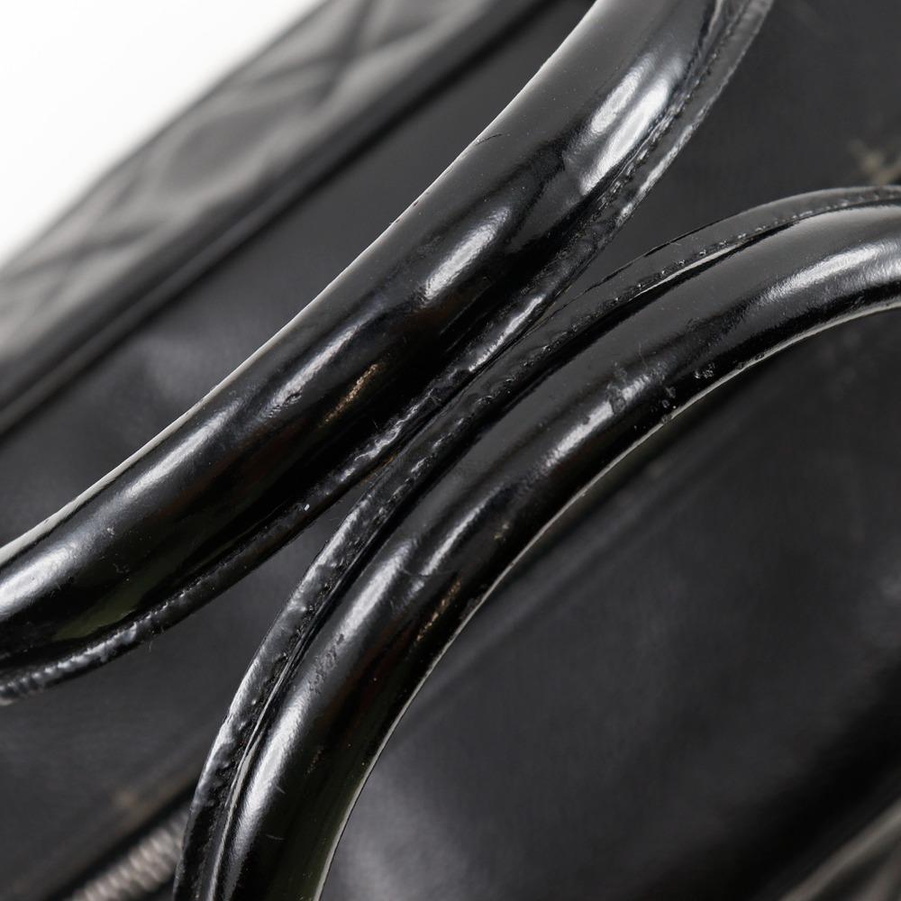 Chanel Matelasse Boston Bag Logo Black Caviar Skin/enamel Women Used