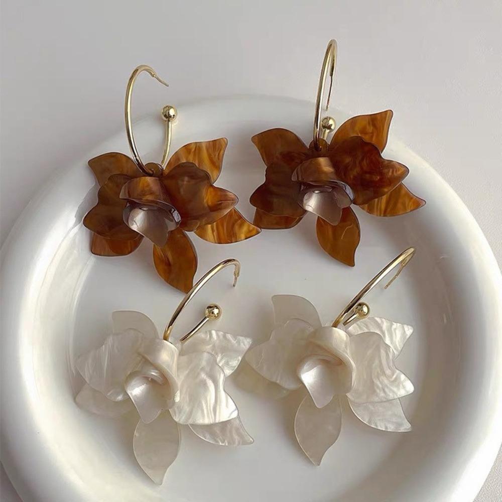 Acrylic Earrings Stud Floral Flower Drop Earring New Petal Earrings  Ladies Girls