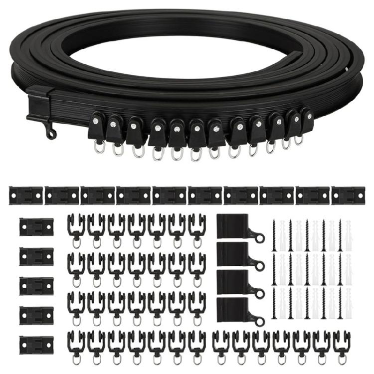 

5 Meter Curtain Track with Fittings for Flexible Window Dressings and Space Division Ceiling Rails with Rollers Brackets 1