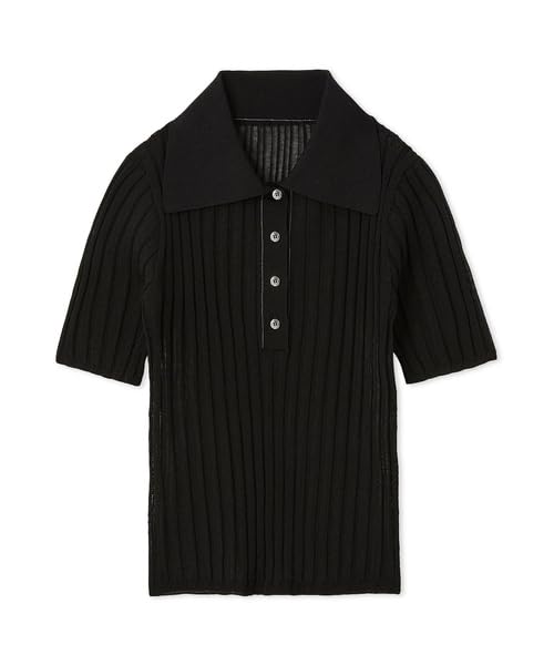 

FRAY Прозрачное поло в широкий рубчик FWNT252132 Черный I.D. Женский чёрный