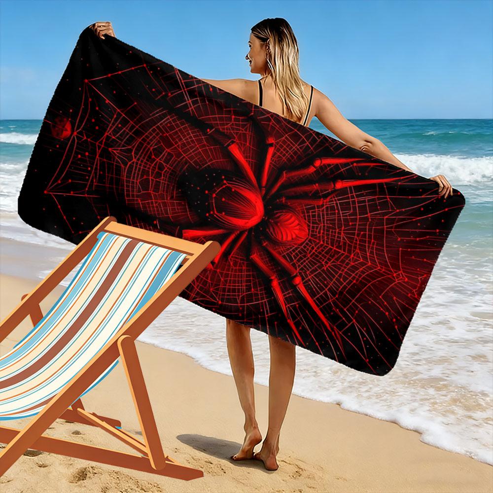 Fiery Webbed Elegance Print Beach Towel, Quick Drying, Suitable for Travel, Outdoor Sports, Jogging, the Beach and Swimming, Gift