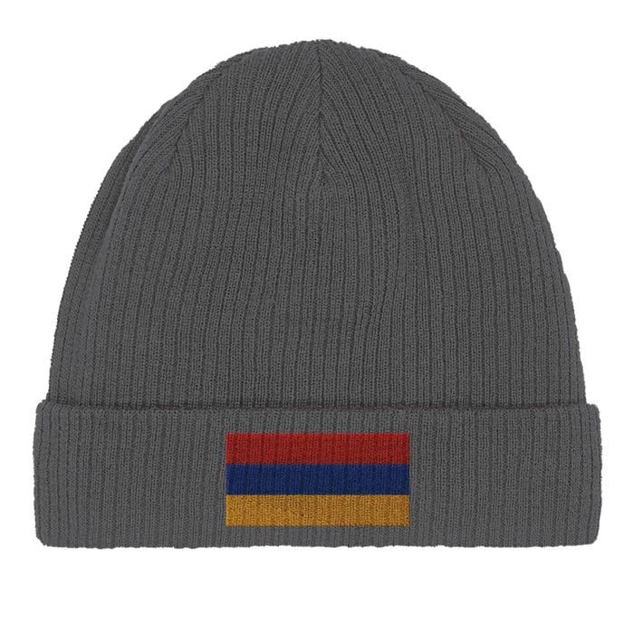 Bonnet Drapeau Arménie en Gris