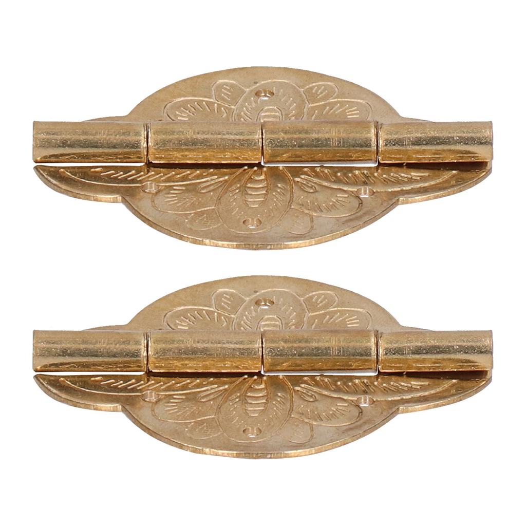 2Set Antique Hinge Small Brass Hinge for Drawer Door Cabinet Wardrobes Foldable Table Home