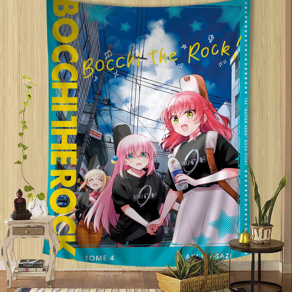 Anime Singer BBocchi The Rock Cartoon Tapestry Wall Hanging Decoration Household Home Decor