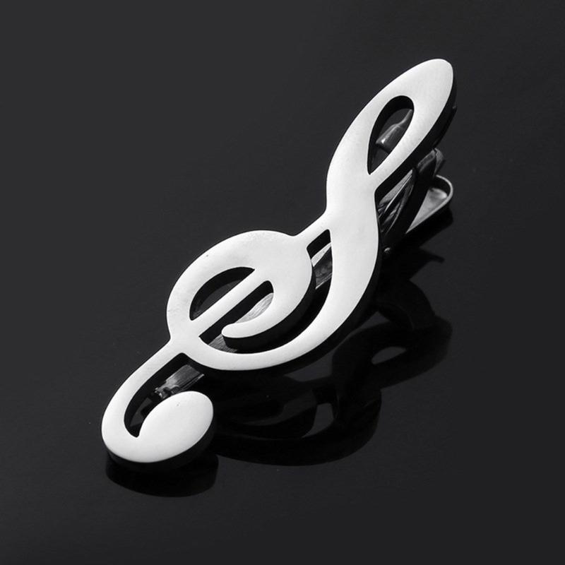 Creative Metal Punk Guitar Tie Clip Instrument Music Note Tie Pin Piano Key Necktie Buckle for Men's Necktie Accessories