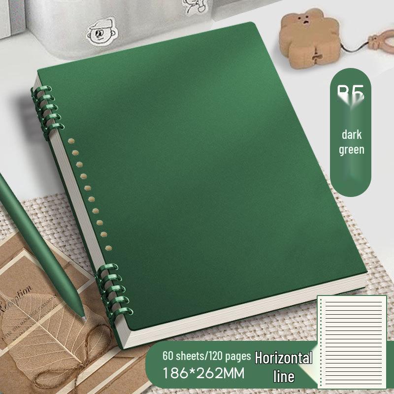 Retro B5 Top-Flip Detachable Ring Binder Notebook - Hand-Friendly Design