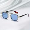 New Fashionable Metal Frame Sunglasses UV400 Protection Large Frame Street Photography Outdoor Shades Glasses
