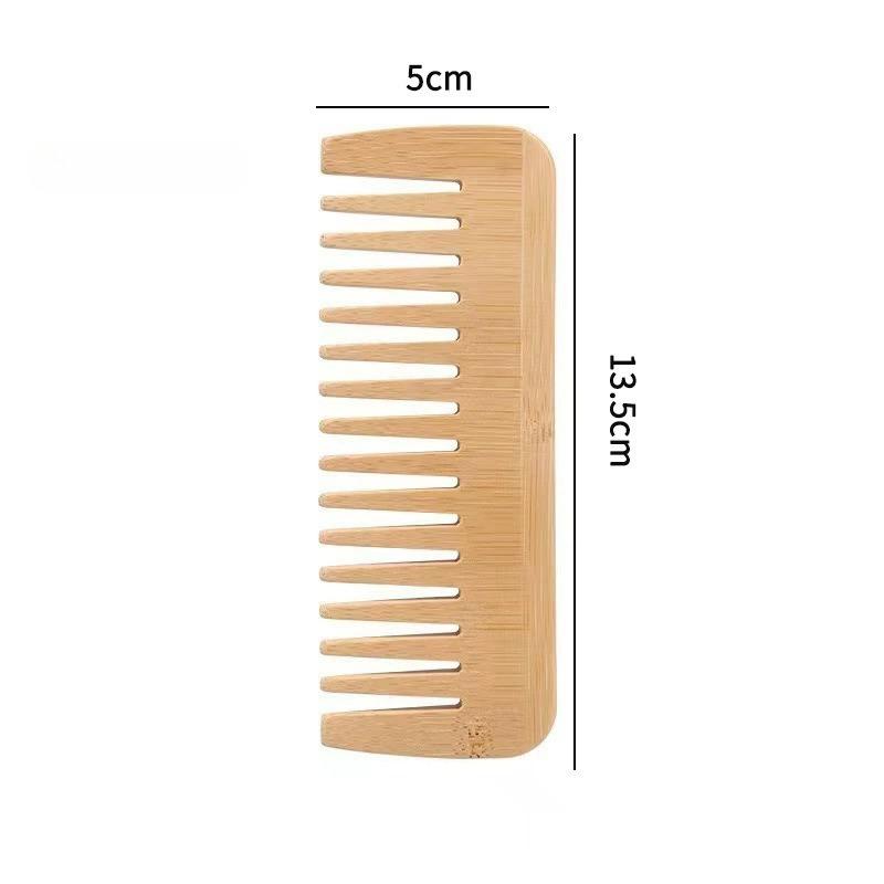 Natural Bamboo Wooden Hair Combs Anti-Static Afro Fork Comb Wide Tooth Combs Rat Tail Hair Brush Women Barber Styling Tools