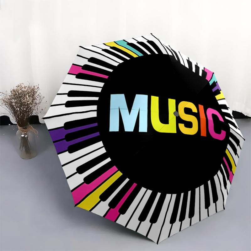 1PC Piano Keys Umbrella Portable Folding Umbrella Iron Frame Hole Bone Structure Outdoor Home Umbrella A21