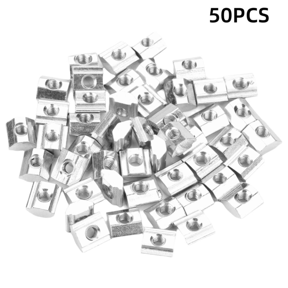 50pcs Pre-Assembled Hammer Nuts Slide In Tee Nut Threaded Sliding T Nuts For CNC Router Build
