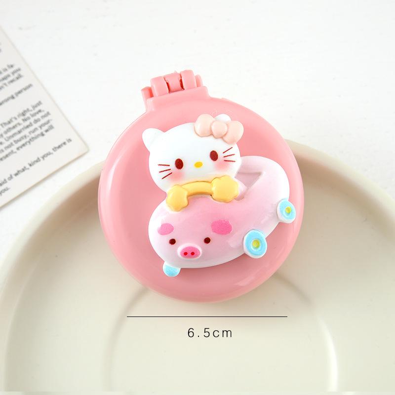 Cute Cartoon Folding Massage Comb for Girls - Portable Round Air Cushion Design