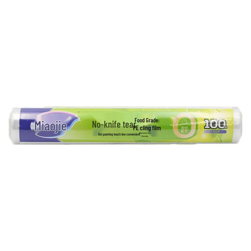 MiaoJie Food Grade PE Cling Film - Easy Tear, 3 x 100m Rolls