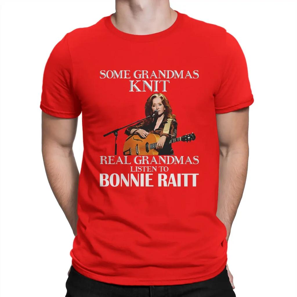 Zingend T-shirt voor Mannen Katoen Vintage T-shirt Ronde Hals Bonnie Raitt Zanger T-shirt Korte Mouw Kleding 4XL 5XL
