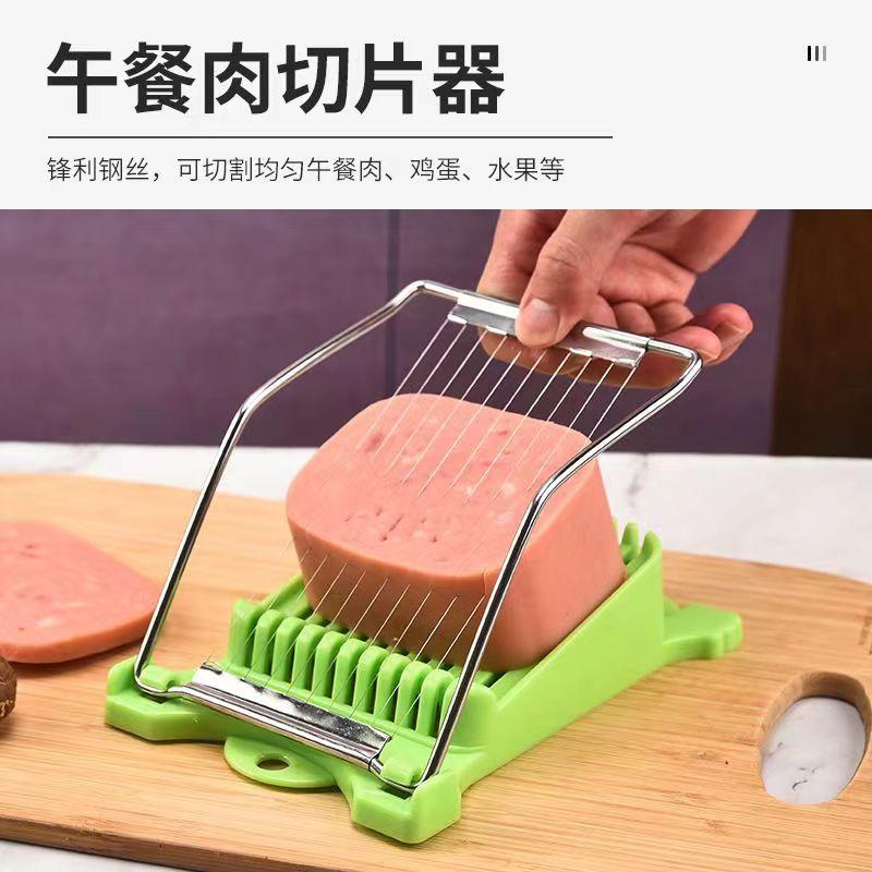 Stainless Steel 10 Wire Lunch Meat Slicer Multipurpose Food Slicer Lunch Meat Cutter Hams Spam Cheese Slicer Kitchen Gadgets