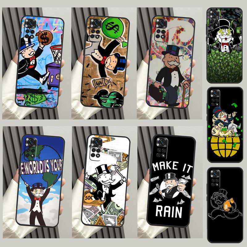 Cartoon Dollar Monopolys Case For Xiaomi Redmi Note 11 11S 10 10S 9 9S 8 12 Pro Redmi 9 10 12C 9C 9T 10A 10C Cover