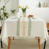 SR-tools Tablecloth, Nordic Embroidered Pattern, Water-Repellent, Washable, Tassel, Square, Rectangular, Dining Room Decor, Variety, Polyester, Linen,