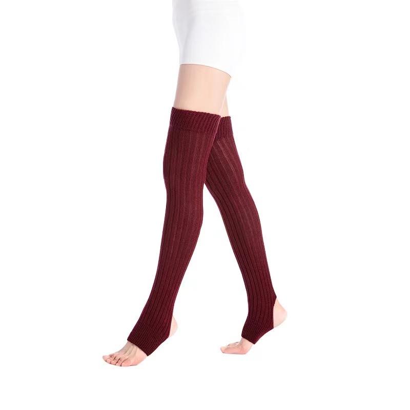 Leg Warmers Women Sexy Socks Over Knee Stockings Winter Warm Soft Gaiters Leggings Hollowed Foot Heel Female Long Sock