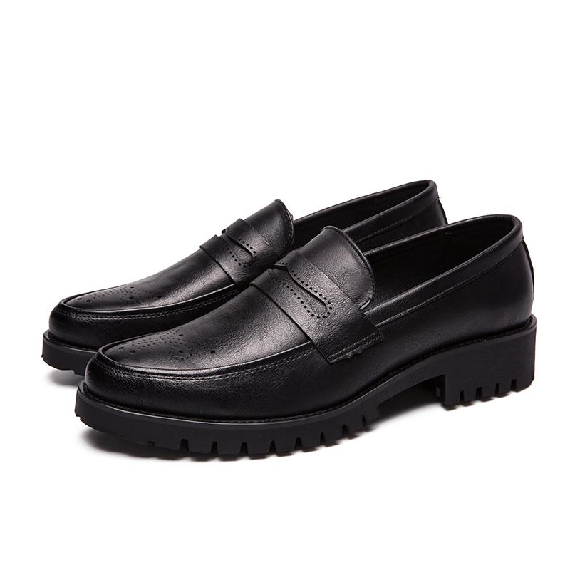 Men Leather Shoes Slip-On Fashion Casual Leather Soft Man Shoes Thick Bottom Flat Classic Design Big Size 38-47