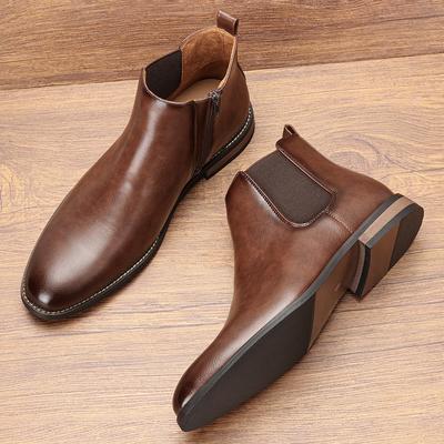 Nouvelles Bottes Chelsea Homme Mode Confortables Bottes en Cuir