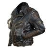 Vintage Herren Freizeit-Leder-Übermantel Jacke mit vielen Taschen
