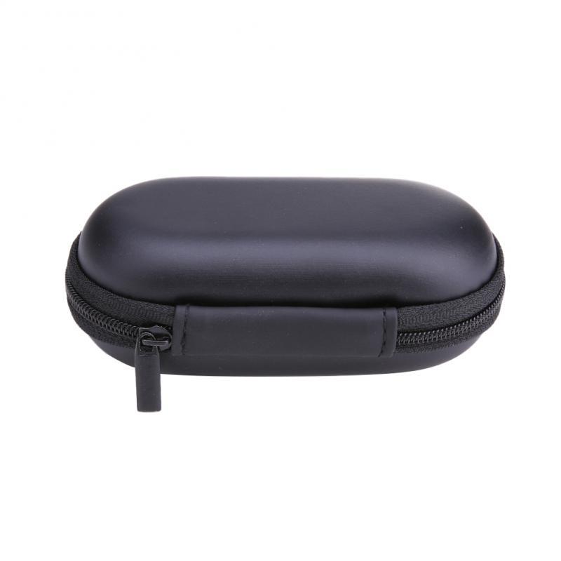 Earphone  Storage  Bag, Oval Data Cable Zipper Pouch, Multi-function Headphone Holder Case Earbuds
