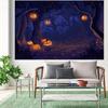 1 Halloween pumpkin forest background with little ghost lights and a dark forest  no need for power Halloween decorations