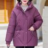 Vestes d'hiver pour femmes d'âge moyen de grande taille XL-5XL, parkas courtes à capuche, élégantes, amples, épaisses et chaudes, manteaux pour femmes