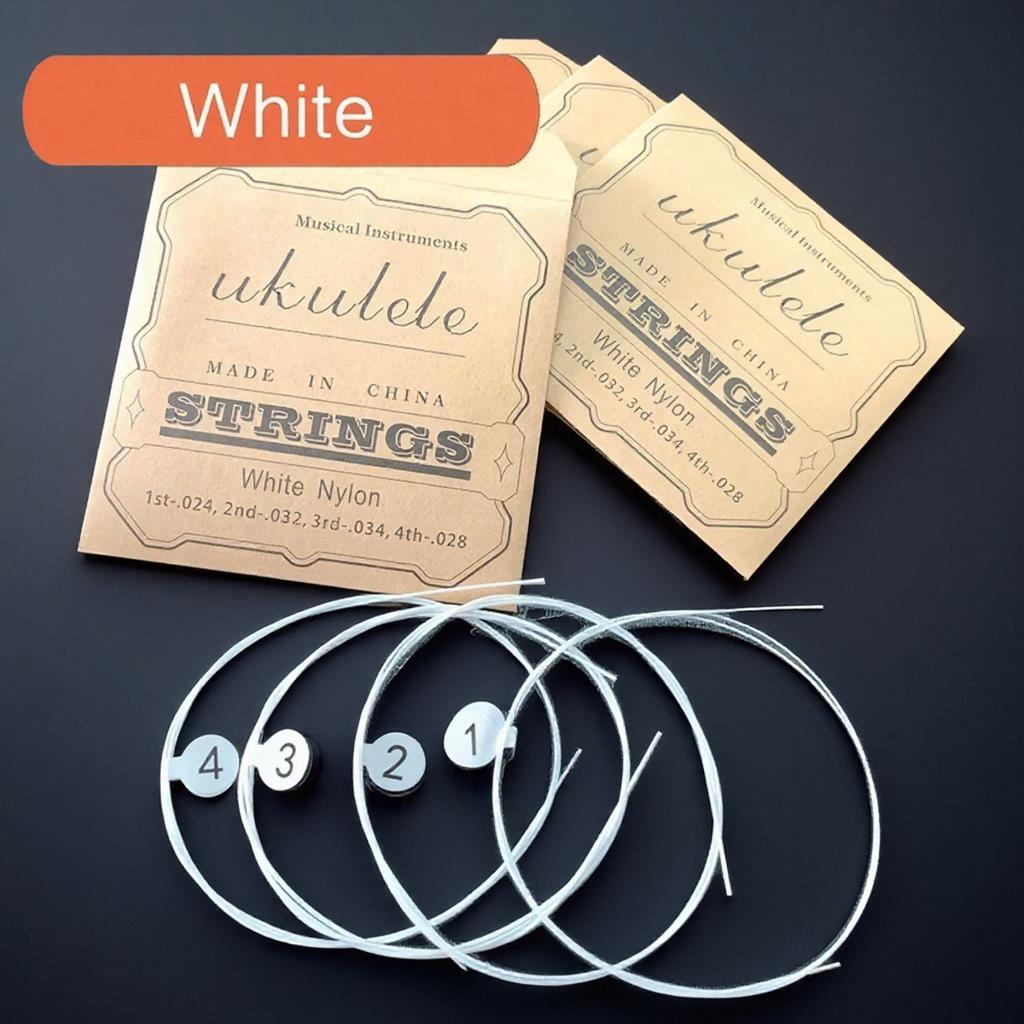 Pure Copper Guitar Ukulele Bass Strings 4 6 Pieces Set for Acoustic Classic Folk Musical Instruments