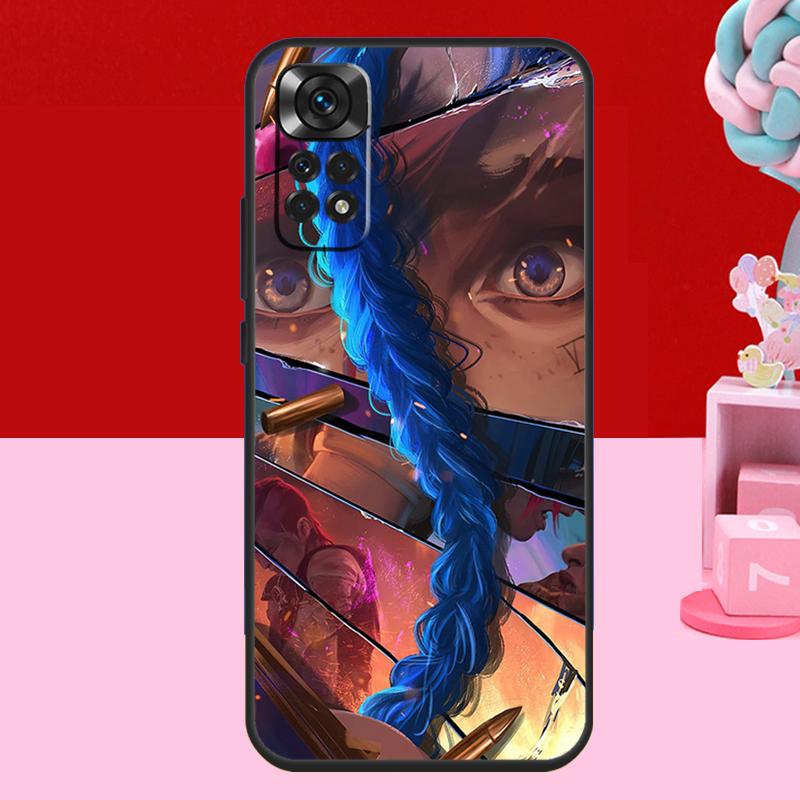 Arcane Jinx Vi Anime Case For Xiaomi Redmi Note 10 8 9 11 12 Pro 12 Turbo 9S 10S 11S 12S Redmi 9C 10C 12C Coque