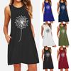 Women's Casual Sleeveless Print A-Line Dress with Pockets Summer Loose Fit Tank Dress for Beach, Party, or Daily Wear