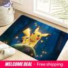 Pokemon Pikachu Night Forest Fireflies Print Non-Slip Doormat, Absorbent Floor Mat for Home Decor