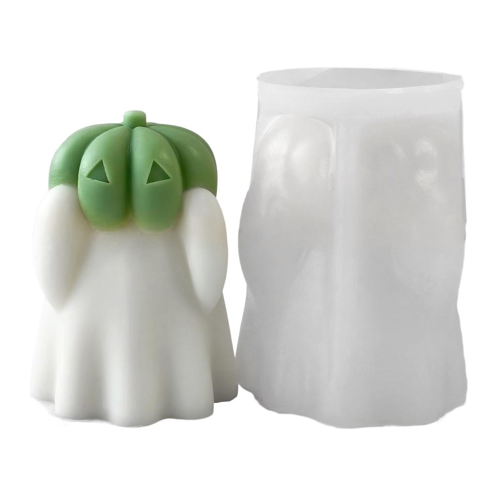 Ghostly Pumpkin Silicone Candle Mold For Making Candle Soap Chocolate Halloween Home Decoration Epoxy Resin Project