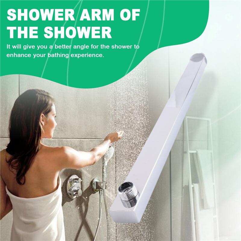 Good-40 Cm Square Shower Arm Extension Arm Wall Mount For Rain Shower Head Shower Rod Rainfall Shower Head Arm Chrome