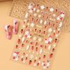 5D Cute Strawberry Nail Art Decals Summer Fruits Cherry Simple Daisy White Flowers Adhesive Sliders Stickers for Nail Manicures Tips