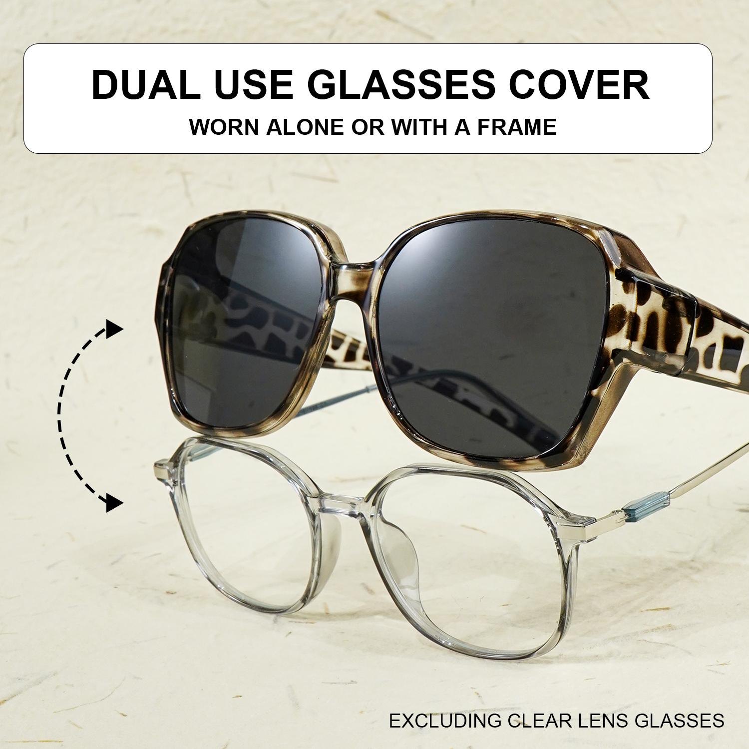 

Fit-Over Glasses Retro Oversized Square Night Vision Sunglasses V400 Protection Stylish for Outdoor Sports Driving