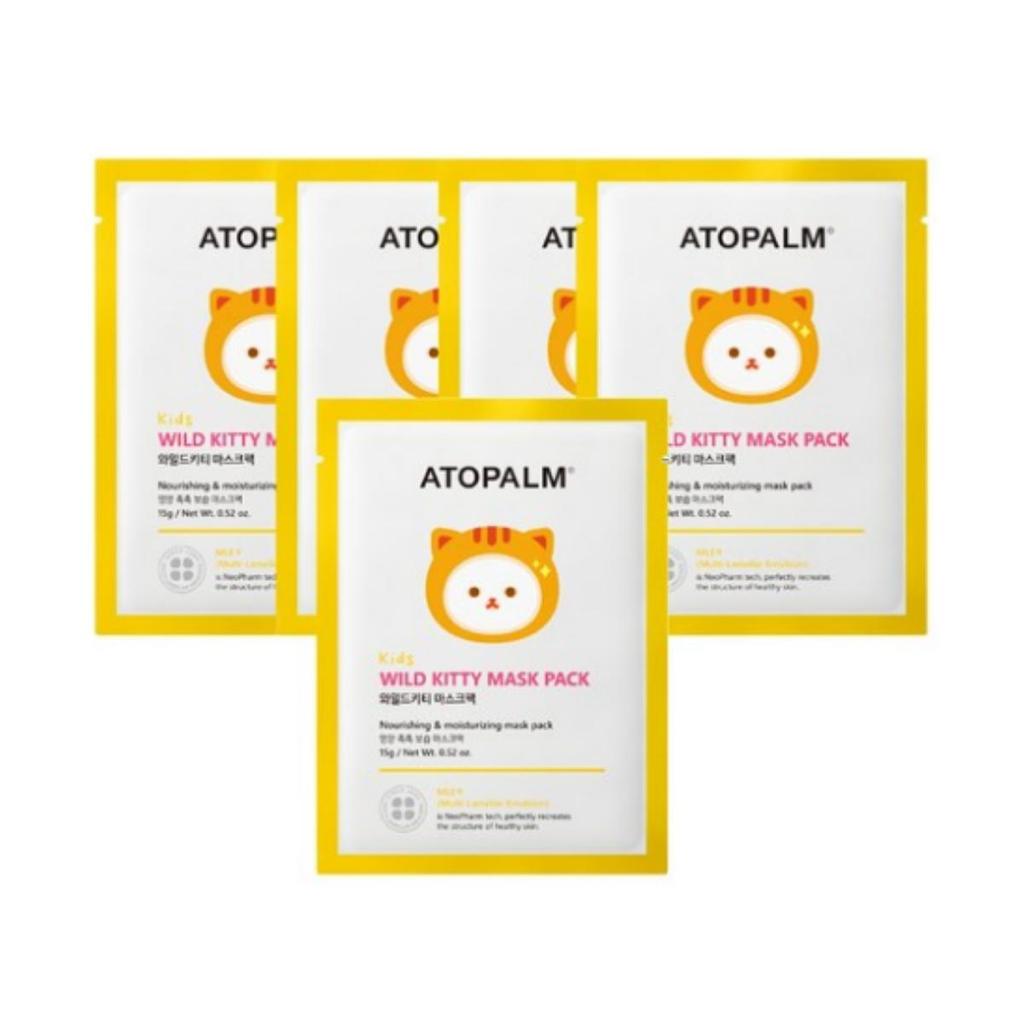 ATOPALM Wild Kitty Mask Pack — 15 G, Single Use Sheet, Set of 5