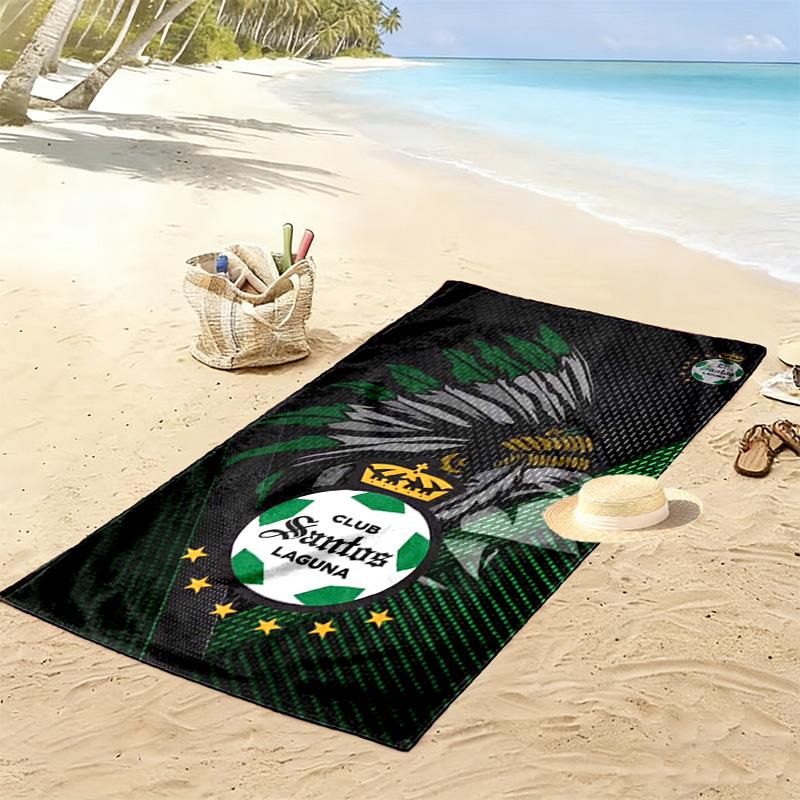 Santos Laguna Print Beach Towel, Large Soft Quick Dry Towel for Beach Camping Swimming