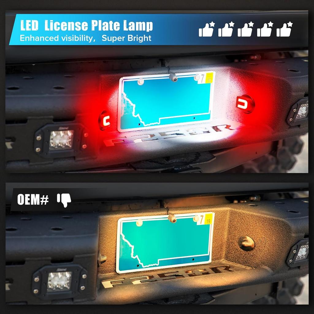 LED License Plate Light Compatible with F150 1990-2014 F250 F350 1980-1999 F250 F350 F450 F550 super duty1999-2016 Bronco80-96 Ranger83-11 6500K Tag