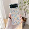 For Samsung Z Flip 4 Case Gradient Butterfly Transparent Case With Holder For Samsung Z Flip 3 Zflip4 Shockproof Hard Back Cover