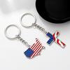 1/4Pcs Keep America Great Again Chaveiro Cruz Deusa Forma Padrão Bandeira dos EUA Chaveiro de Metal para Entusiastas Políticos