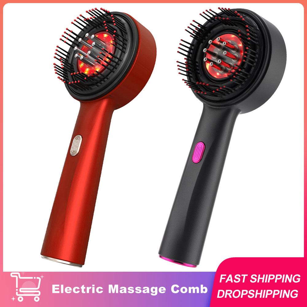 Professional Scalp Massager with Red Light Therapy & Bian Stone Comb - for Head Relaxation and Hair Care Equipment