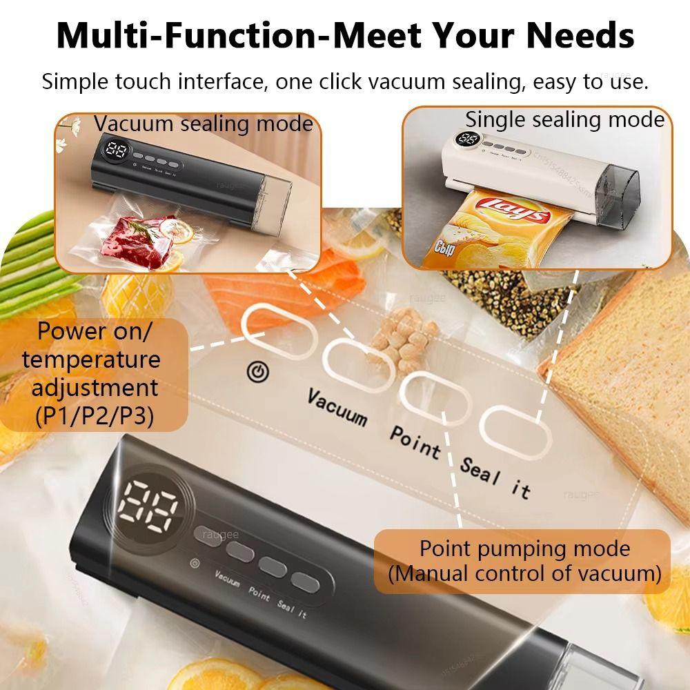 USB Charging Wireless Vacuum Sealing Machine Handheld Food Bag Sealer  Camping