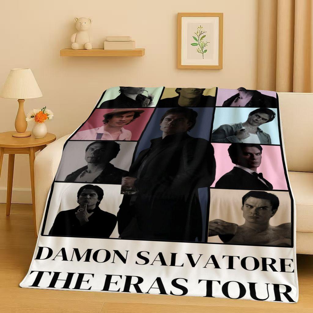 

Класична фланелева ковдра Damon Salvatore з серіалу Щоденники вампіра, надзвичайно м який теплий плюшевий плед для дому, спальні, ліжка, дивана, для дітей 180cm x 230cm