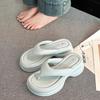 Flip-flops Women's Summer Outer Wear 2025 Summer New Thick Soft Bottom Fashionable Versatile Seaside Beach Sandals Pinch Slippers
