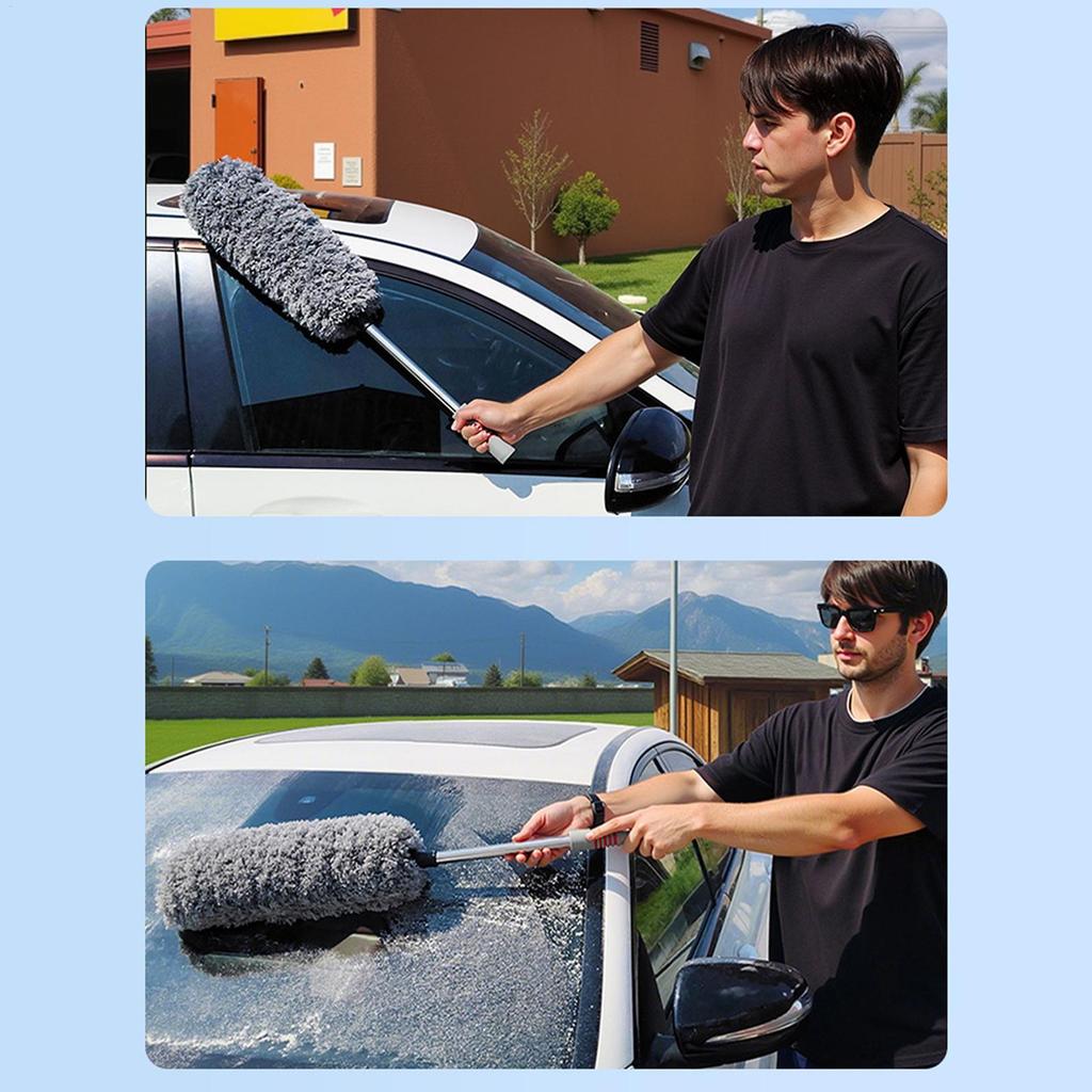 Car Duster Exterior Extendable Scratch Free Detailing Duster Car Wash Brush For Automotive Truck Interior Exterior Dashboard