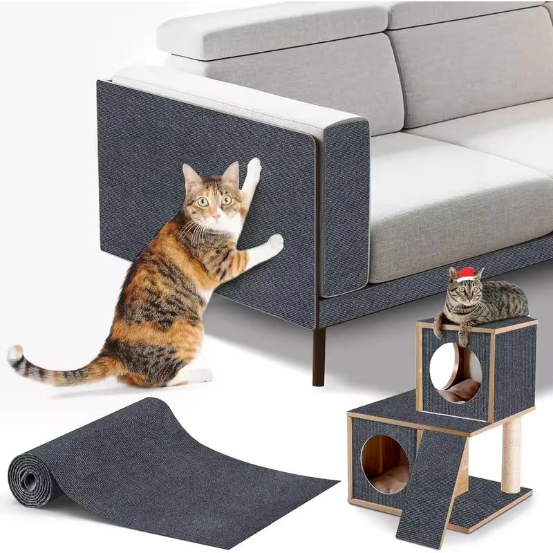 

40x200cm Wall Mounted Cat Climbing Mat Wear Resistant Scratch DIY Climbing Cat Scratcher Sofas Protection 40x200cm темно серый