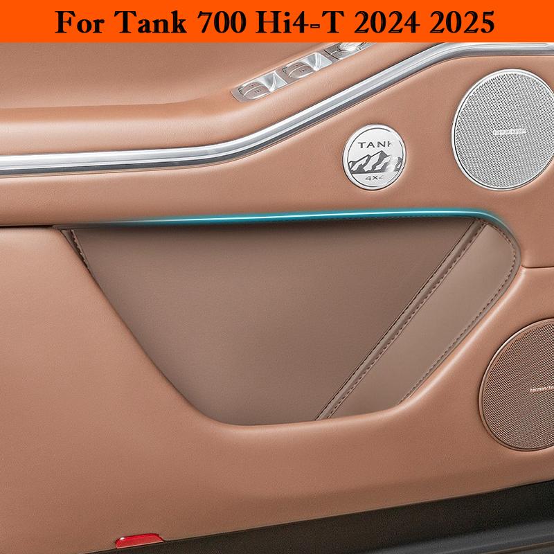 For Tank 700 Hi4-T 2026 2026 Car Door Slot Mats Leather Protective Pad Door Groove Mat Storage Barrel Interior Accessories