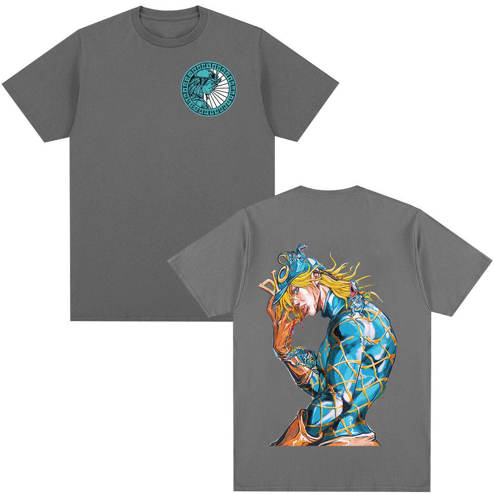 Anime JoJo Bizarre Adventure STEEL BALL RUN Diego Brando T Shirts Unisexs Women Clothing Harajuku Casual Short Sleeves Tshirts